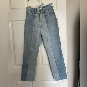 Abercrombie & Fitch Ultra High Rise Two-Tone Blue Jeans